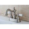 Kingston Satin Nickel 2 Handle 4" Centerset Bathroom Faucet with Pop-up KB1608PL