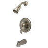 Kingston Brass Satin Nickel NuFrench tub & shower combination faucet KB1638DFL