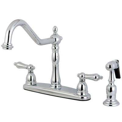 Kingston Brass Chrome 8" Centerset Kitchen Faucet with Brass Sprayer KB1751ALBS