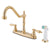 Kingston Brass Polished Brass 8" Centerset Kitchen Faucet with Sprayer KB1752AL