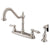 Kingston Satin Nickel 8" Centerset Kitchen Faucet with Brass Sprayer KB1758ALBS