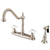 Kingston Satin Nickel 8" Centerset Kitchen Faucet with Brass Sprayer KB1758PXBS