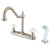 Kingston Brass Satin Nickel 8" Centerset Kitchen Faucet with Sprayer KB1758PX