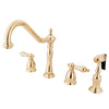 Kingston Polished Brass 8" Centerset Kitchen Faucet w Brass Sprayer KB1792ALBS