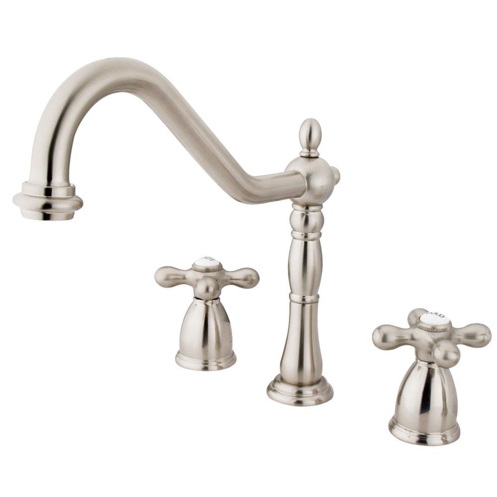 Kingston Brass Satin Nickel 8" Center Kitchen Faucet without Deck KB1798AXLS