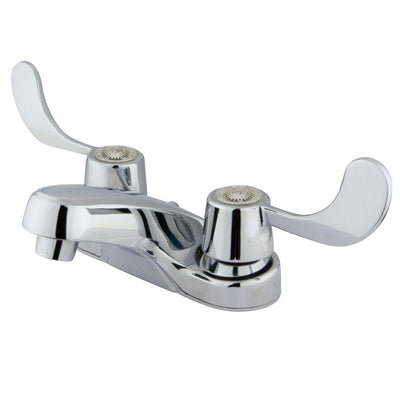 Kingston Chrome 2 Handle 4" Centerset Bathroom Faucet with Grid Strainer KB181G