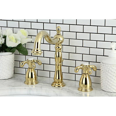 Kingston Brass Polished Brass French Country Widespread Bathroom Faucet KB1972TX