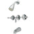 Kingston Magellan Chrome Three Handle Tub and Shower Combination Faucet KB231AL