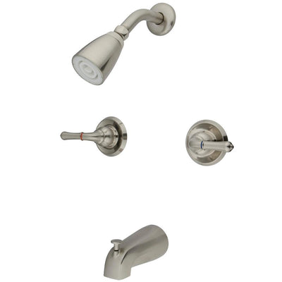 Kingston Satin Nickel Magellan 2 handle tub and shower combination faucet KB248