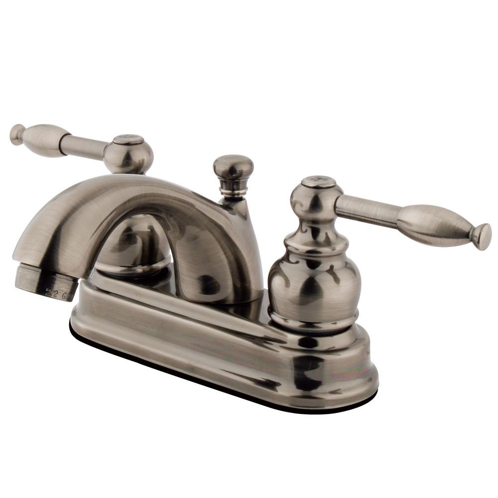 Kingston Vintage Nickel 2 Handle 4" Centerset Bathroom Faucet w Drain KB2600KL