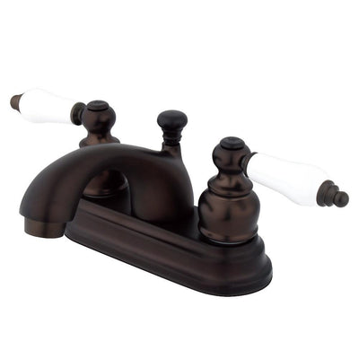 Kingston Oil Rubbed Bronze 2 Handle 4" Centerset Bathroom Faucet KB2605PL