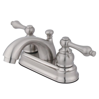 Kingston Satin Nickel 2 Handle 4" Centerset Bathroom Faucet with Pop-up KB2608AL