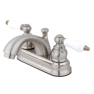 Kingston Satin Nickel 2 Handle 4" Centerset Bathroom Faucet with Pop-up KB2608PL