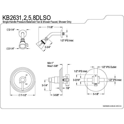 Kingston Brass Concord Chrome Single Handle Shower only Faucet KB2631DLSO