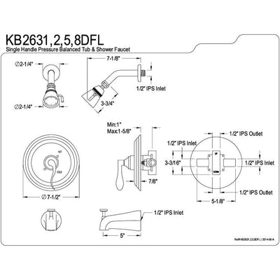 Kingston Oil Rubbed Bronze NuFrench tub & shower combination faucet KB2635DFL