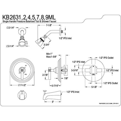 Oil Rubbed Bronze Single Handle Tub and Shower Combination Faucet KB2635ML