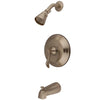 Kingston Brass Satin Nickel NuFrench tub & shower combination faucet KB2638DFL