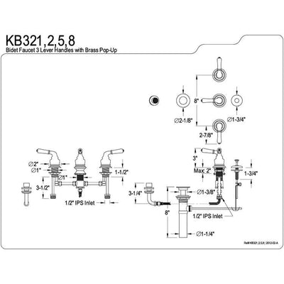 Kingston Brass Oil Rubbed Bronze Magellan bidet faucet with lever handles KB325