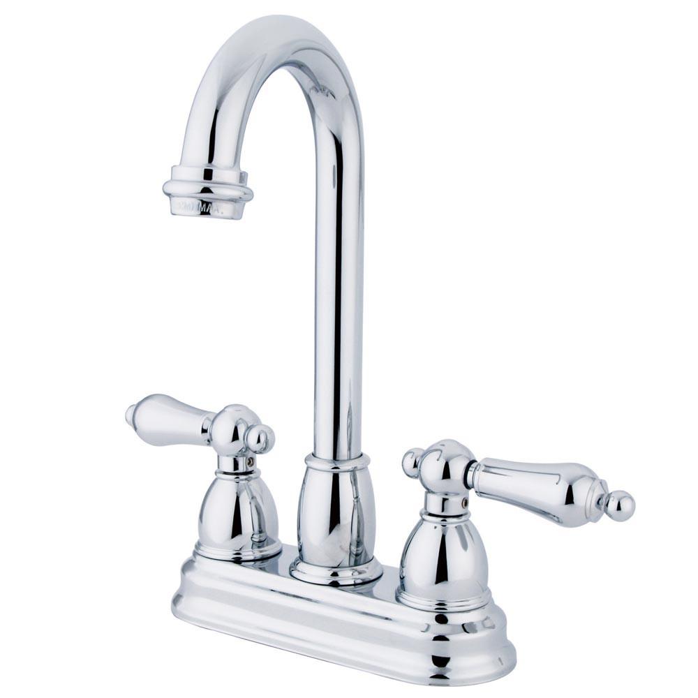 Kingston Brass Chrome Two Handle 4" Centerset Bar Prep Sink Faucet KB3491AL