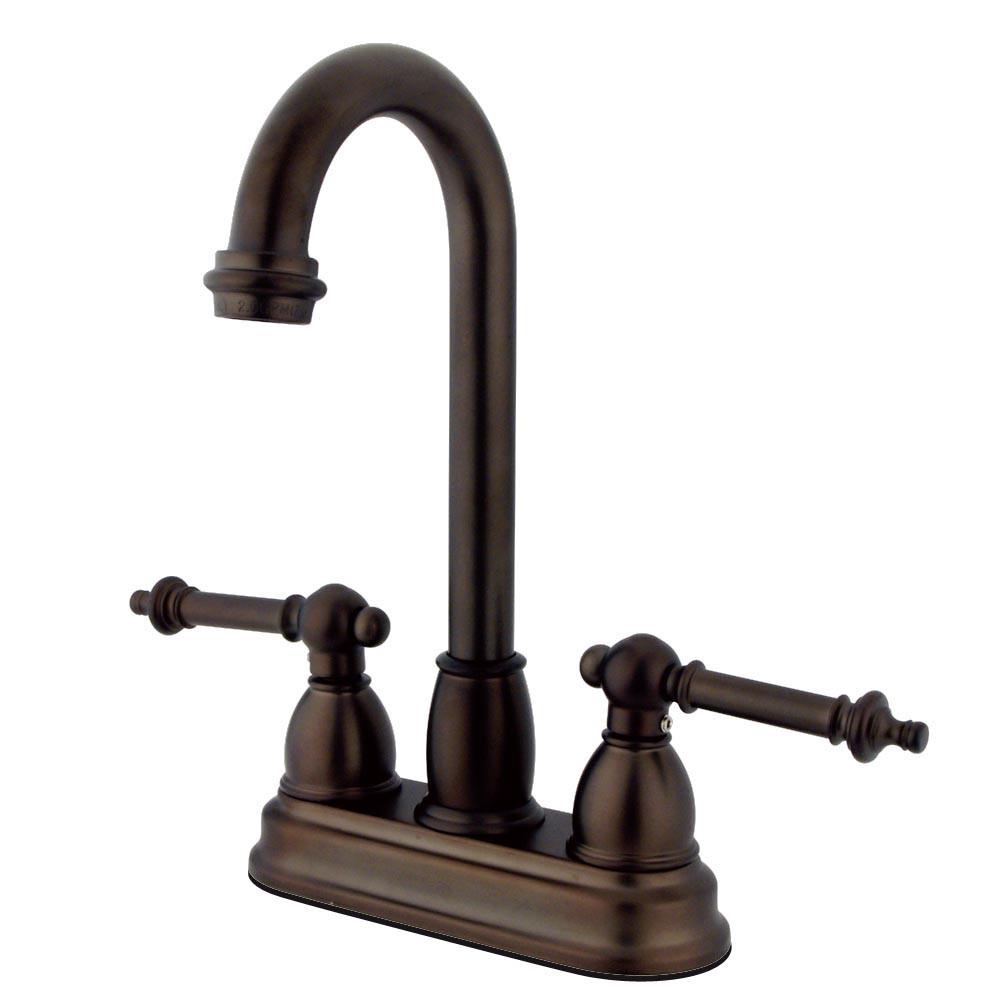 Kingston Oil Rubbed Bronze Two Handle 4" Centerset Bar Prep Sink Faucet KB3495TL