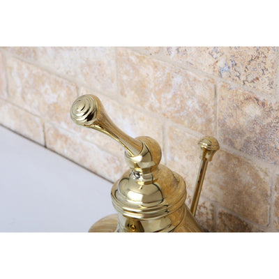 Kingston Polished Brass Single Handle 4" Centerset Bathroom Faucet KB3542BL