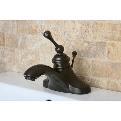 Kingston Oil Rubbed Bronze Single Handle 4" Centerset Bathroom Faucet KB3545BL