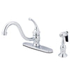 Kingston Brass Chrome Georgian 8" kitchen faucet with brass sprayer KB3571GLBS