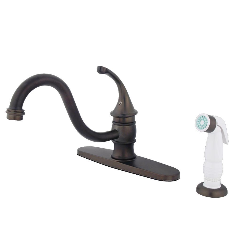 Kingston Brass Oil Rubbed Bronze Georgian 8" kitchen faucet w sprayer KB3575GL