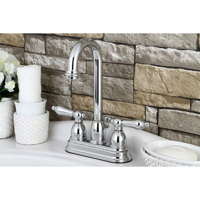 Kingston Chrome two handle 4" Centerset Bathroom Faucet with Pop-up KB3611AL