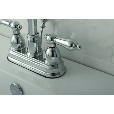 Kingston Chrome two handle 4" Centerset Bathroom Faucet with Pop-up KB3611AL