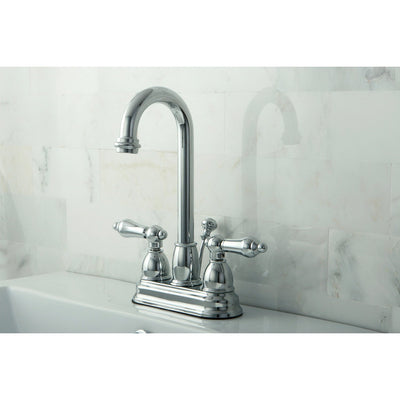 Kingston Chrome two handle 4" Centerset Bathroom Faucet with Pop-up KB3611AL