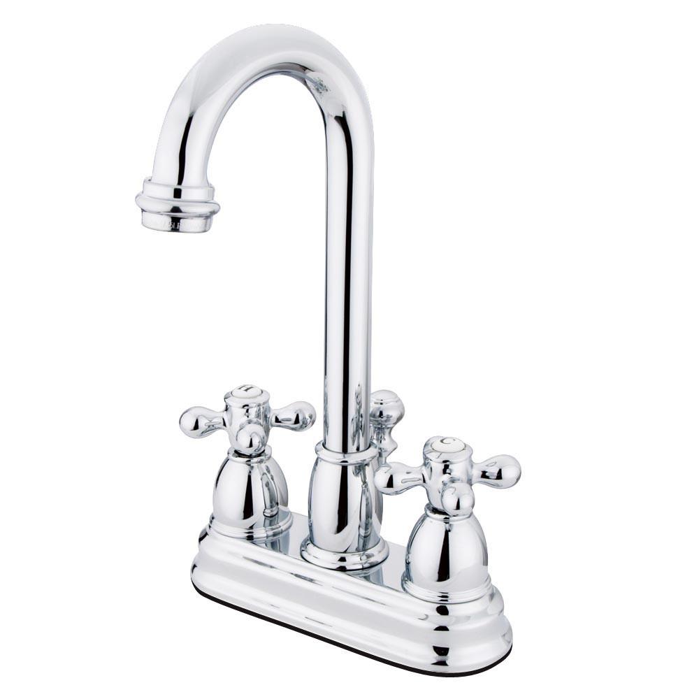 Kingston Chrome two handle 4" Centerset Bathroom Faucet with Pop-up KB3611AX