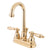 Kingston Polished Brass 2 handle 4" Centerset Bathroom Faucet w Drain KB3612AL