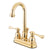 Kingston Polished Brass 2 handle 4" Centerset Bathroom Faucet w Drain KB3612BL