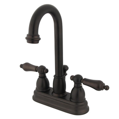 Kingston Oil Rubbed Bronze 2 handle 4" Centerset Bathroom Faucet KB3615AL