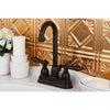 Kingston Oil Rubbed Bronze 2 handle 4" Centerset Bathroom Faucet KB3615AL