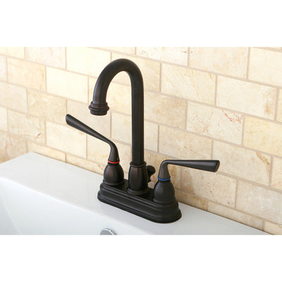 Kingston Silver Sage Oil Rubbed Bronze 4" Centerset Bathroom Faucet KB3615ZL