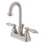 Kingston Satin Nickel 2 handle 4" Centerset Bathroom Faucet with Pop-up KB3618AL