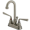 Kingston Silver Sage Satin Nickel 4" Centerset Bathroom Faucet W/Pop-Up KB3618ZL