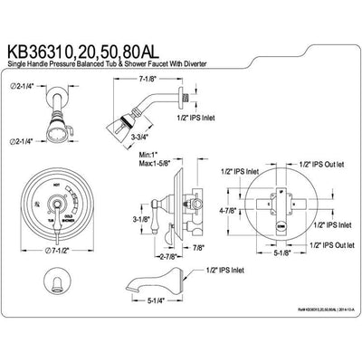 Restoration Chrome Single Handle Tub & Shower Combination Faucet KB36310AL