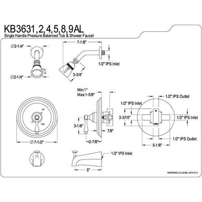 Restoration Chrome Single Handle Tub & Shower Combination Faucet KB3631AL