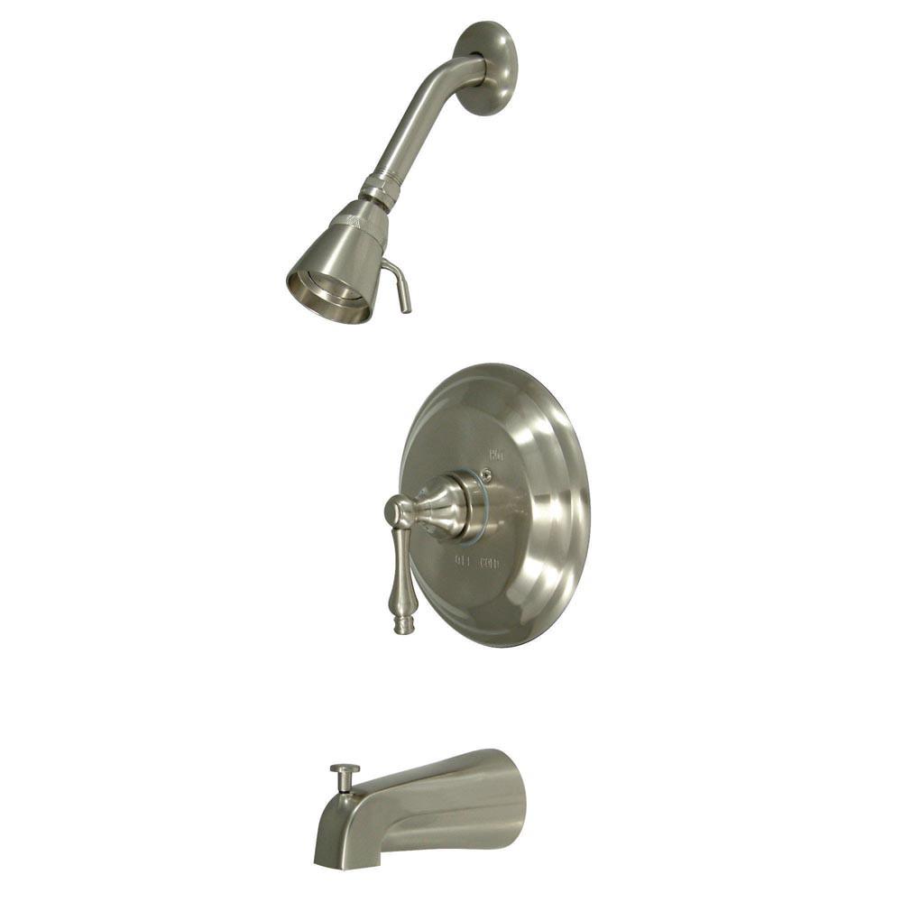 Kingston Satin Nickel Single Handle Tub and Shower Combination Faucet KB3638AL