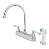 Kingston Brass Chrome Two Handle 8" Kitchen Faucet With White Sprayer KB3751TL