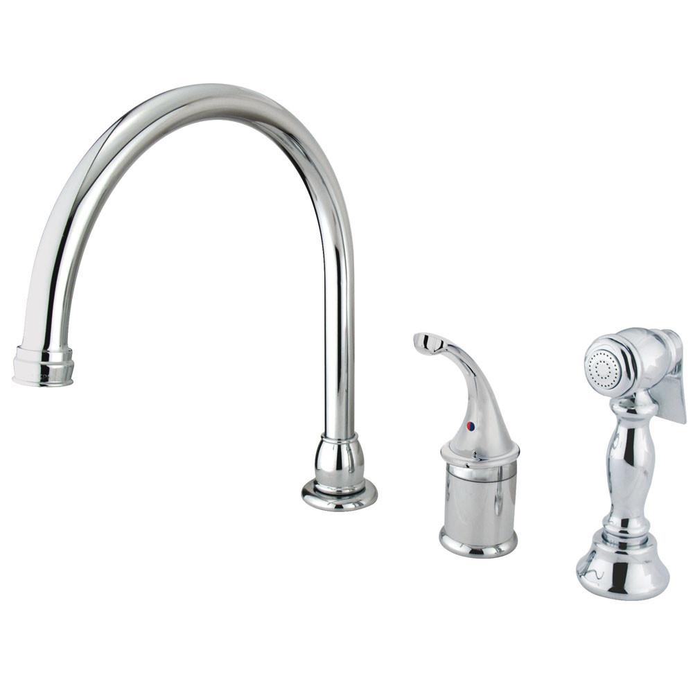 Kingston Brass Chrome Georgian kitchen faucet with brass sprayer KB3811GLBS