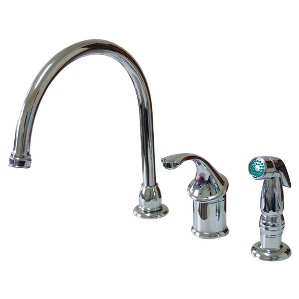 Kingston Brass Chrome Georgian kitchen faucet with sprayer KB3811GLSP