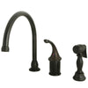 Kingston Brass Oil Rubbed Bronze Georgian kitchen faucet w sprayer KB3815GLBS