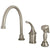 Kingston Brass Satin Nickel Georgian kitchen faucet w brass sprayer KB3818GLBS