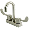 Kingston Brass Satin Nickel Two Handle 4" Centerset Bar Faucet KB451SN