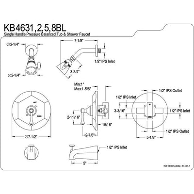 Kingston Shower Fixtures Chrome English Vintage Tub & Shower Faucet KB4631BL