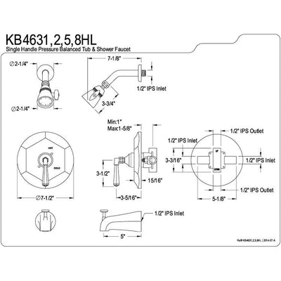 Oil Rubbed Bronze Single Handle Tub & Shower Combination Faucet KB4635HL